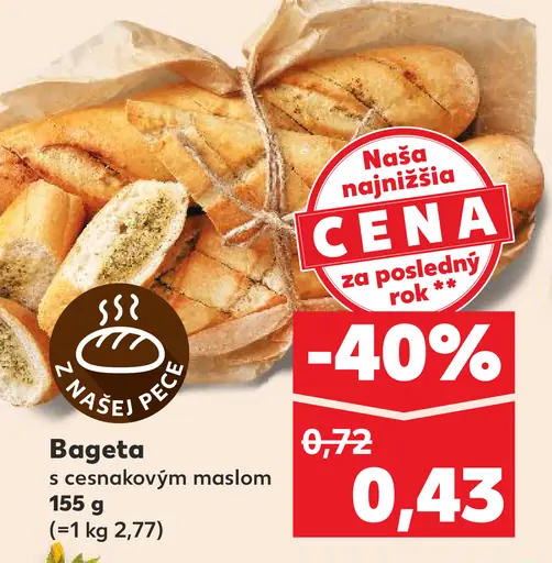 Bageta s cesnakovým maslom