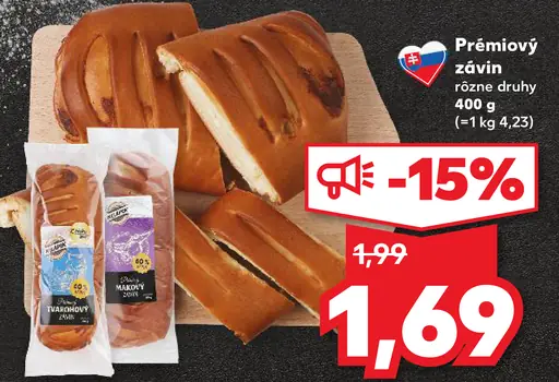 Prémiový závin rôzne druhy