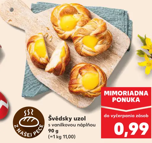 Švédsky uzol s vanilkovou náplňou