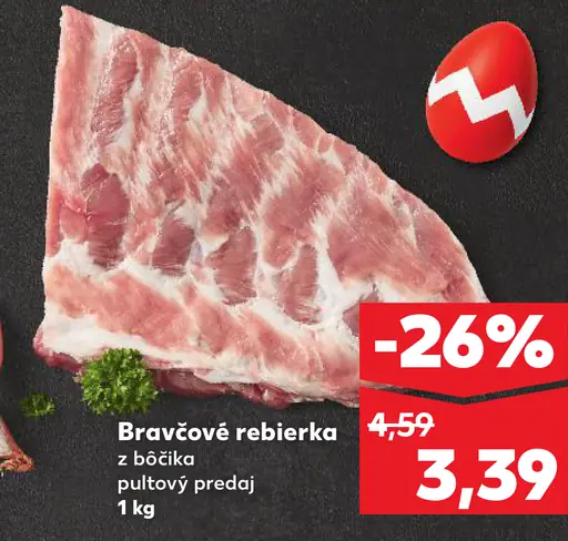 Bravčové rebriekra z bôčika