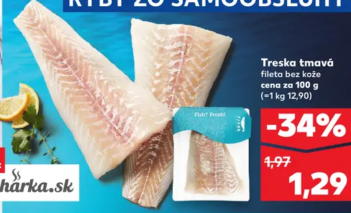 Fresh Fish treska tmavá filet bez kože