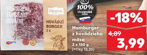 Krava hamburger z hovädzieho mäsa