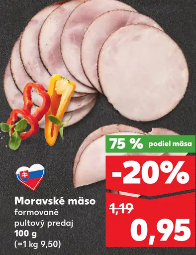 Moravské mäso formované pultový predaj