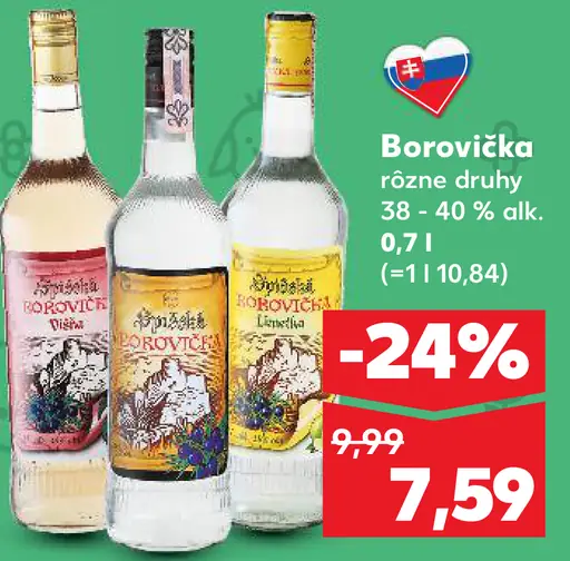 Borovička rôzne druhy