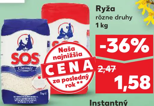 Ryža SOS rôzne druhy