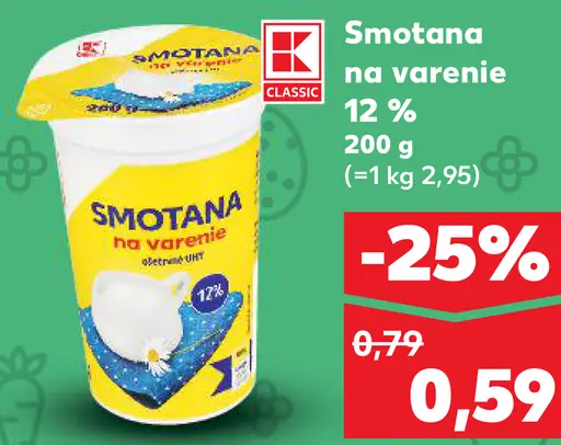 Rajo smotana na varenie 12%