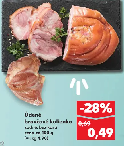 Údené bravčové kolienko zadné bez kosti údenina