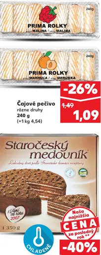 Prima rolky malinové čajové pečivo