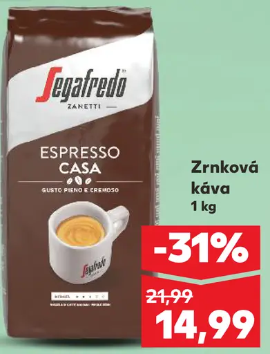 Segafredo Espresso Casa zrnková káva