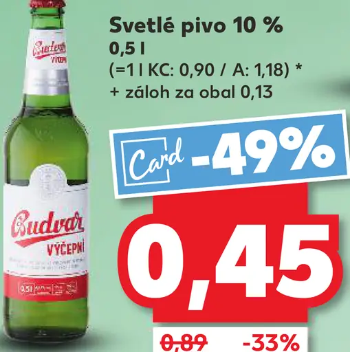 Budvar svetlé pivo 10 % plechovka