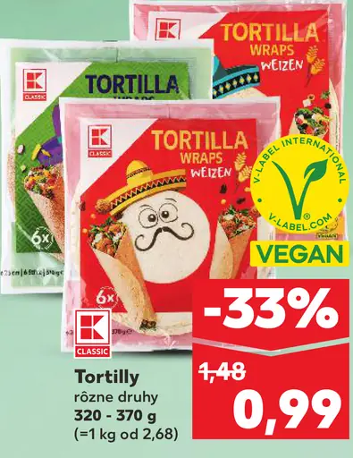 K-Classic Tortilla wraps pšenično-kukuričná