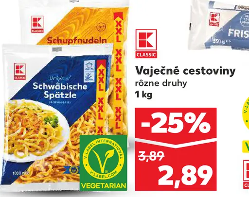 K-Classic vaječné cestoviny rôzne druhy