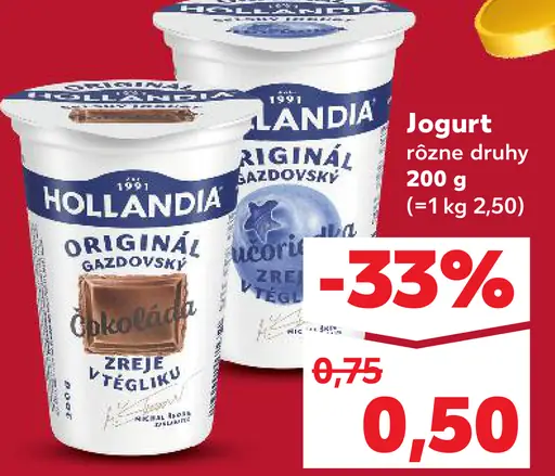 Hollandia jogurt rôzne druhy