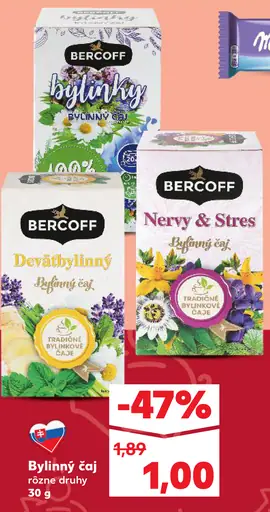 Bercoff bylinný čaj rôzne druhy