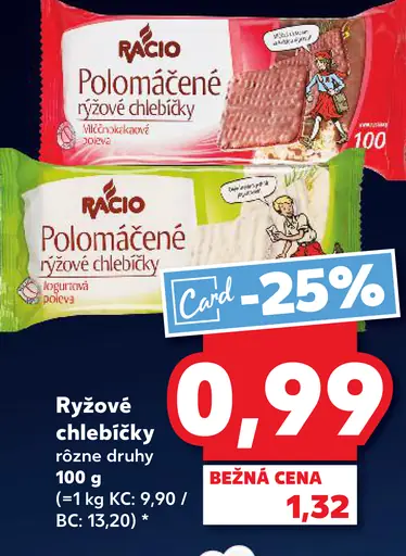 Racio ryžové chlebíčky rôzne druhy