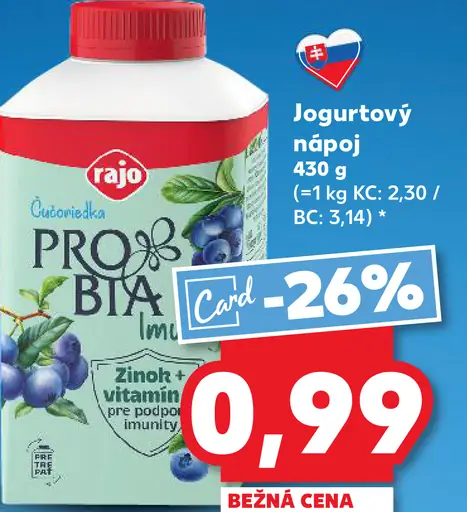 Rajo Probia jogurtový nápoj čučoriedka ľan