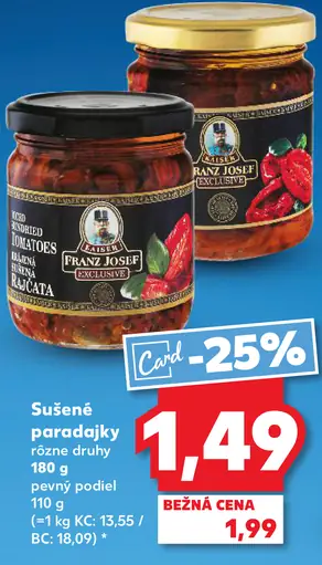 Franz Josef Exclusive sušené paradajky v oleji rôzne druhy