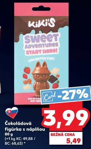 KiKis Sweet Adventures čokoládová figúrka s náplňou