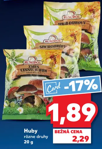 Runold huby chips rôzne druhy