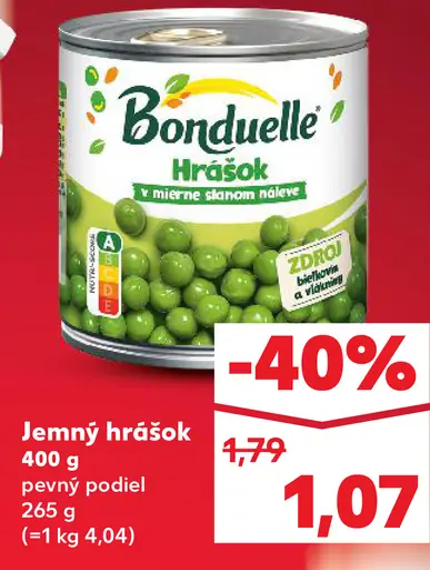 Bonduelle Hrášok v mierne slanom náleve