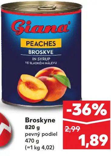 Giana broskyne v sirupe v sladkom náleve