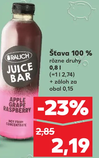 Rauch Juice Bar Apple Grape Raspberry šťava 100 %