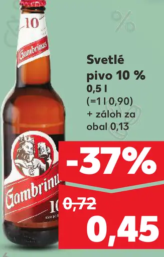 Gambrinus pivo fľaša 10 %