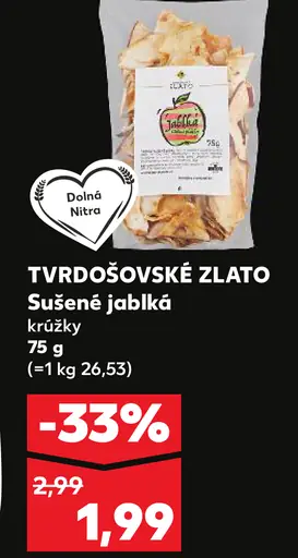 Tvrdošovské zlato sušené jablká krúžky