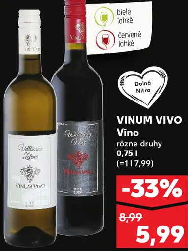 VinUM Vivo víno biele alebo červené