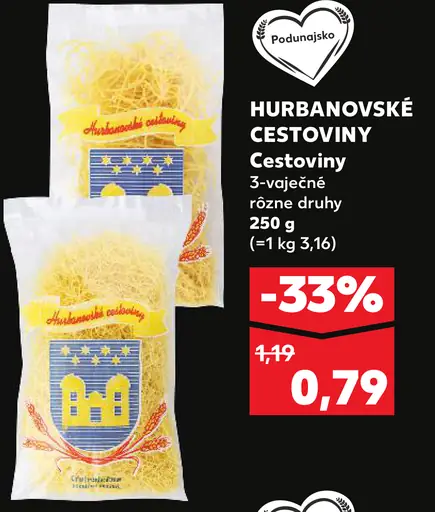 Hurbanovské Cestoviny 3-vaječné