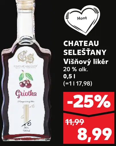 Chateau Selešťany višňový likér 20 % alk.