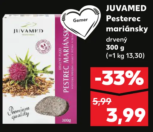 Juvamed pestreč mariánsky drvený