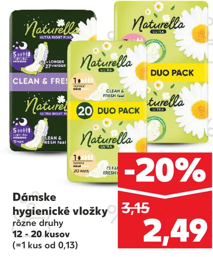 Naturella dámske hygienické vložky