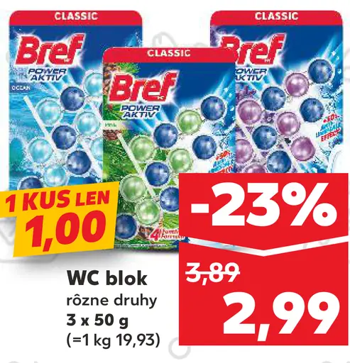 Bref WC blok rôzne druhy