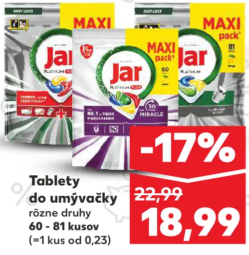 Jar tablety do umývačky rôzne druhy