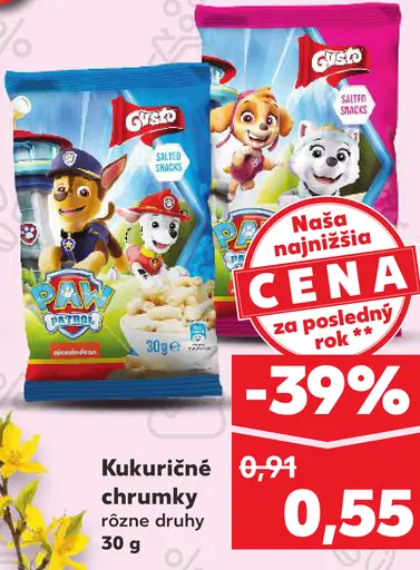 Gusto kukuričné chrumky Paw Patrol