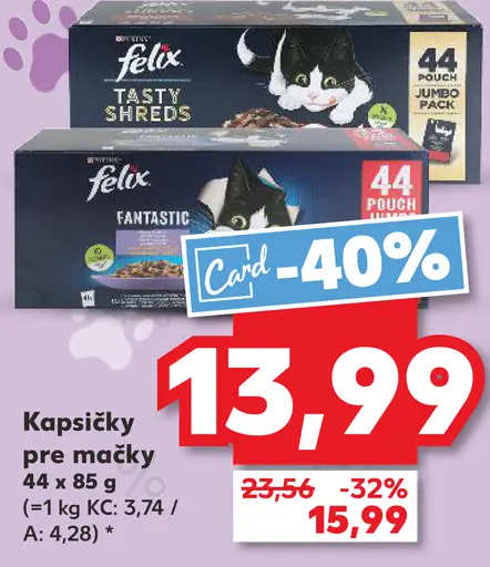 Felix kapsičky pre mačky Tasty Shreds