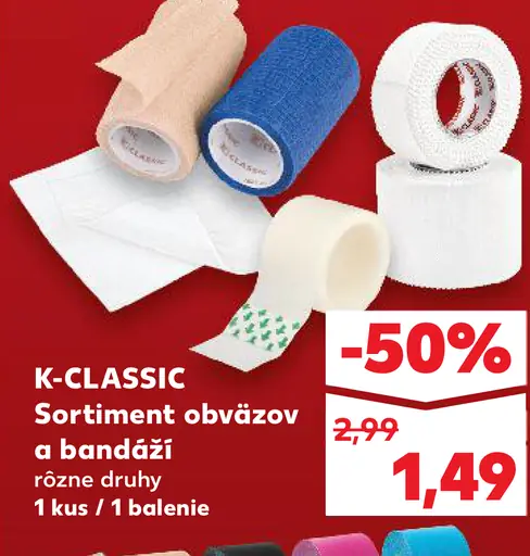 K-Classic sortiment obväzov a bandáží