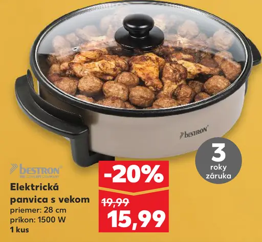 Bestron elektrická panvica s vekom