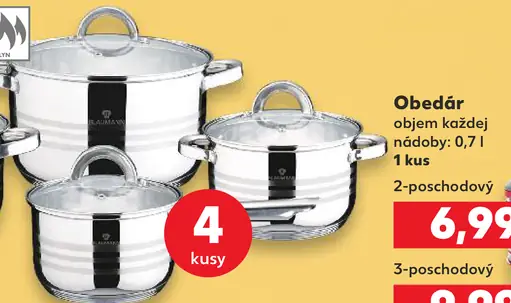 Blaumann súprava hrncov z nehrdzavejúcej ocele so sklom