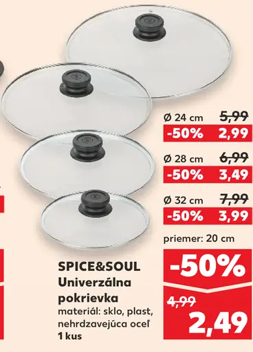 SPICE&SOUL Univerzálna pokrievka sklo plast nehrdzavejúca oceľ