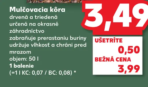 Mulčovacia kôra drevená triedená