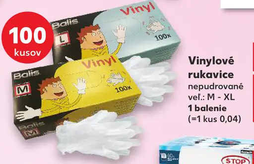 Bolis vinylové rukavice nepudrované