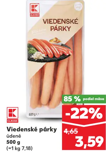 K-Classic Viedenské párky údené