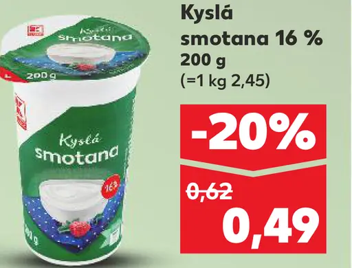 K-Classic Kyslá smotana 16%