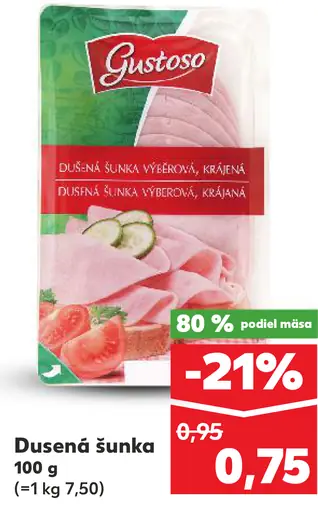 Gustoso Dusená šunka výberová krájaná