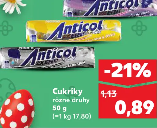 ANTICOL Cukríky rôzne druhy