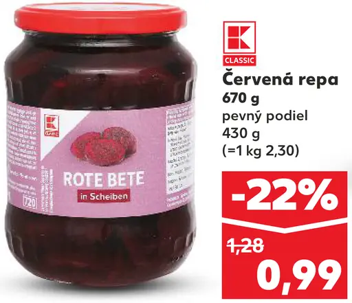 K-Classic Červená repa plátky