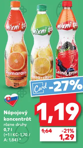 Maxim nápojový koncentrát rôzne druhy