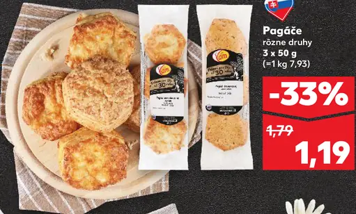 Pagáče rôzne druhy